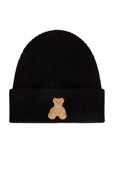 Palm Angels Bear in Mind Beanie in Black