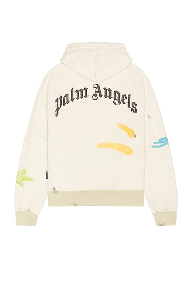 Shop Palm Angels Palm Neon Hoody In Off White