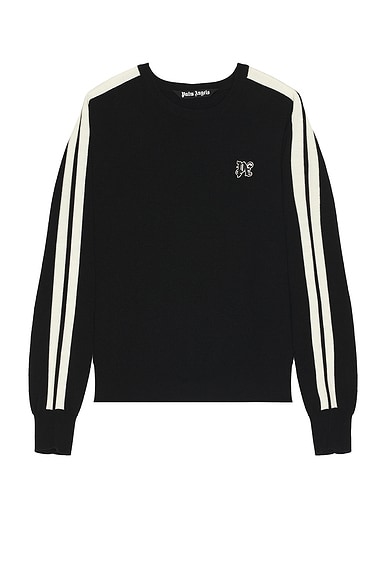 Palm Angels PA Monogram Track Sweater in Black