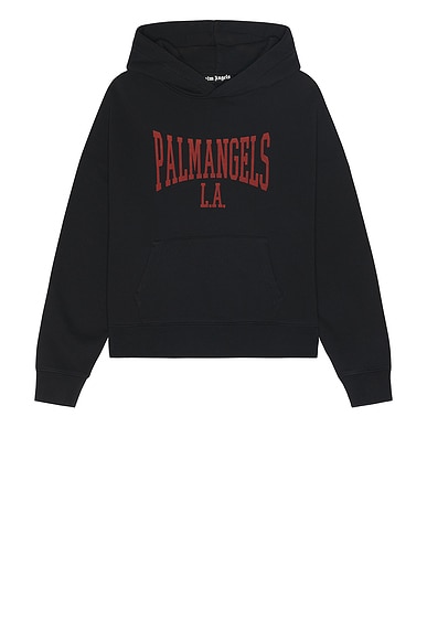 Palm Angels College Hoody in Black & Red | FWRD