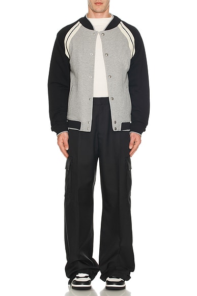 Curved Logo Track Varsity Jacket