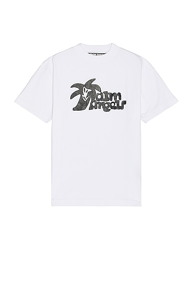 Palm Angels Hunter Classic Tee in White & Black