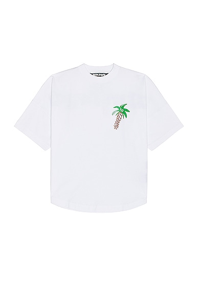Palm Angels Sketchy Over Tee in White & Black