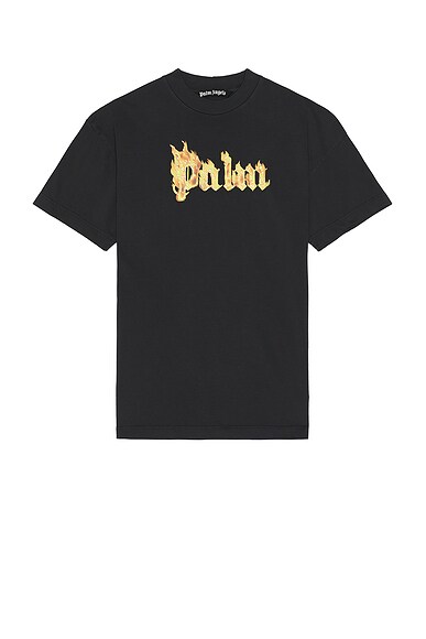 【関税無・国内発】 Palm Angels / Burning Logo T-Shirt Palm Angels Burning Logo Tee in Black | FWRD
