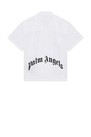 Palm Angels Curved Logo Classic Shirt in White