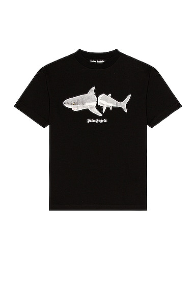 Palm Angels Shark Classic Tee in Black & White | FWRD