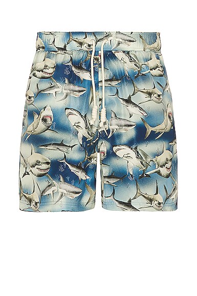 Palm Angels Sharks Swimshorts in Blue