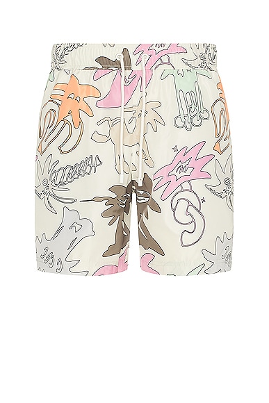 Shop Palm Angels Swimshorts In Butter