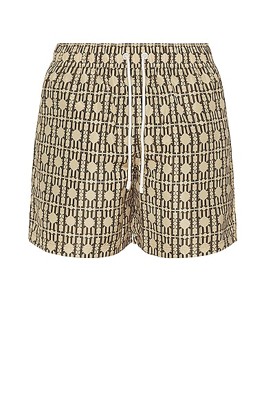 Palm Angels Swimshorts in Beige & Brown