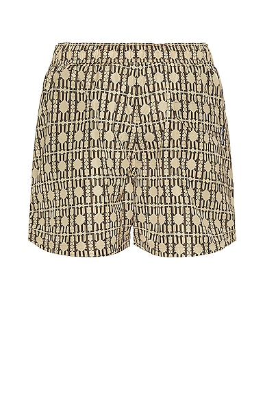 Shop Palm Angels Swimshorts In Beige & Brown