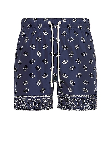 Palm Angels Paisley Swimshort in Navy Blue