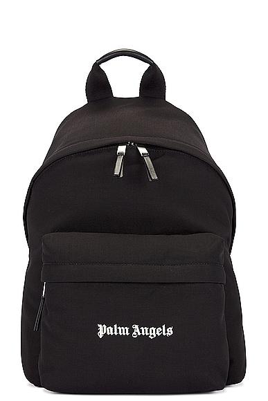 Palm Angels Cordura Logo Backpack in Black & White