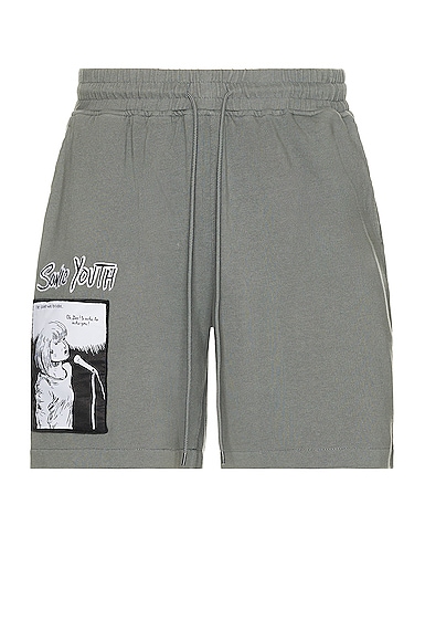 Pleasures X Sonic Youth Singer Shorts in Charcoal