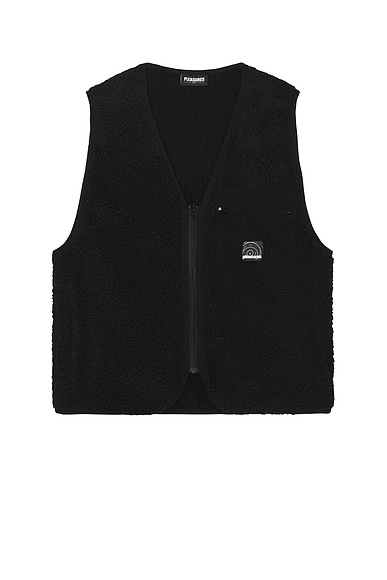 Pleasures Infinite Sherpa Fleece Reversible Vest In Black