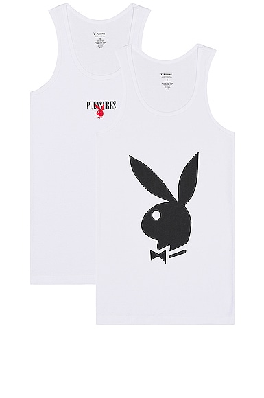 HYSTERIC GRAMOUR PLAYBOY タンクトップ　　　ホワイト HYSTERIC GLAMOUR Women's RAINBOW WOMAN Tank Top 