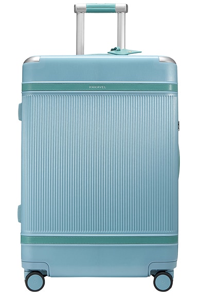 Shop Paravel Aviator100 Checked Suitcase In Marine Blue
