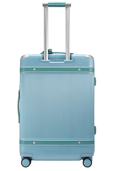 Shop Paravel Aviator100 Checked Suitcase In Marine Blue