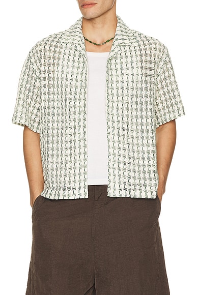 Freddie Crochet Cuban Collar Boxy Shirt