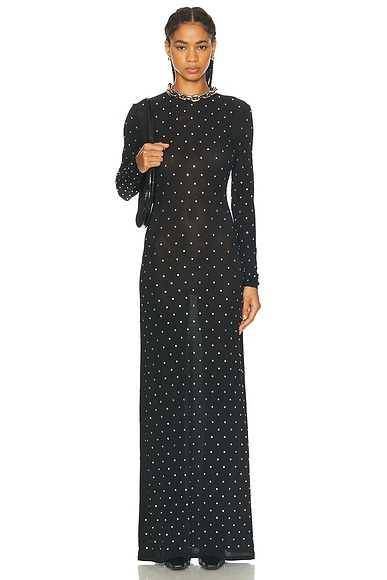 RABANNE Robe Long Dress in Black