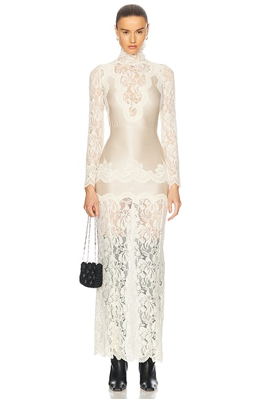 Turtleneck Lace Long Dress