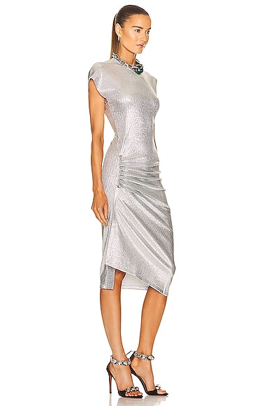 Shop Rabanne Midi Dress In Silver