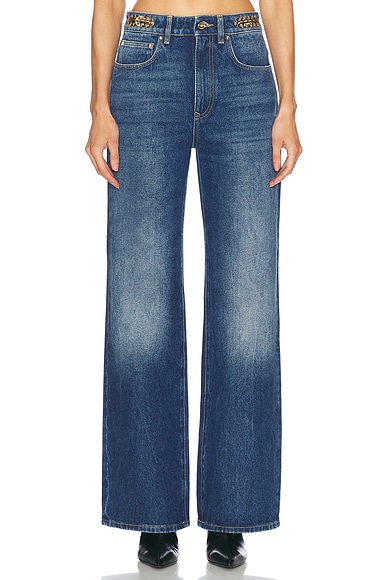 RABANNE Pantalon Straight Leg Jeans in Dark Denim Stone | FWRD