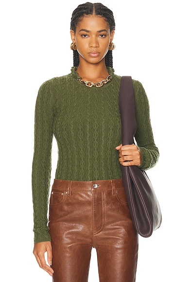 RABANNE Embelished Knit Sweater in Kaki