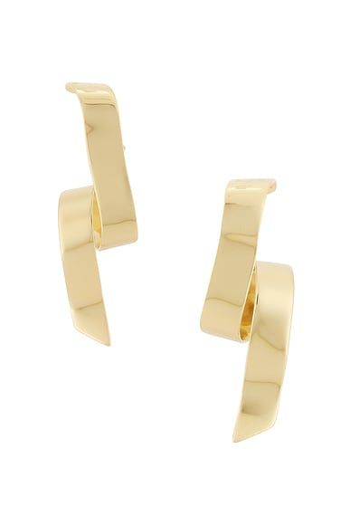 Wave Earrings in Metallic Gold