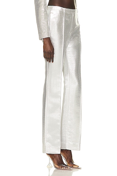 Shop Rabanne Straight Leg Pant In Silver
