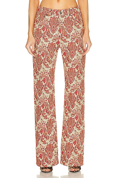 RABANNE Straight Leg Pant in Cotton Grunge Tapestry