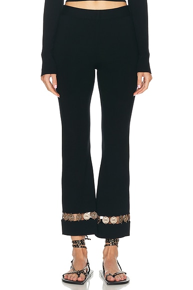 RABANNE Embellished Pant in Black