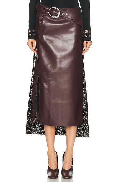 Leather & Sequin Skirt