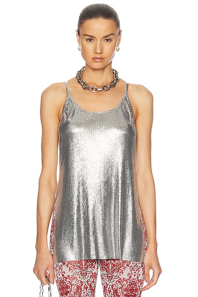 RABANNE Metallic Top in Silver