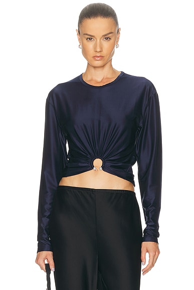 Draped Long Sleeve Top
