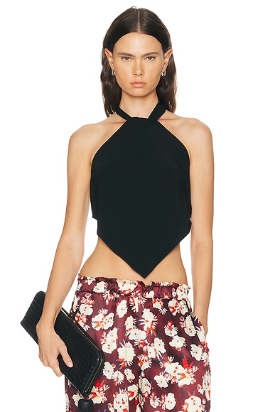 RABANNE Halterneck Top in Black