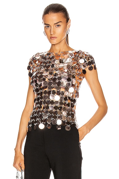 Paco Rabanne Plastic Pastilles Top In Pink Gold