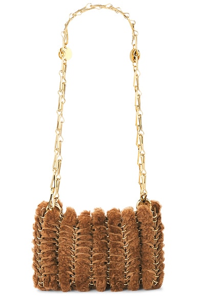 RABANNE Sac A Main Handbag in Camel & Gold