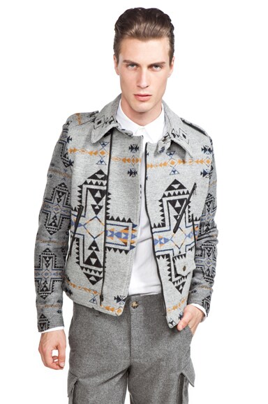 PENDLETON x Opening Ceremony Moto Jacket in Blue Large Cross