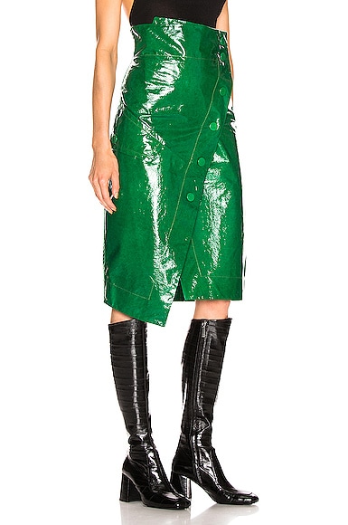 Renae Patent Leather Wrap Skirt