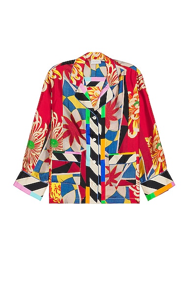 Pierre-louis Mascia Floral-print Silk Shirt In Multicolor