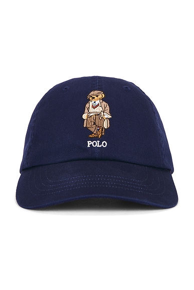 Polo Ralph Lauren Classic Twill Novelty Bear Sport Cap in Newport Navy