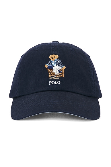 Polo Ralph Lauren Cotton Twill Novelty Newport Bear Sport Cap in Newport Navy