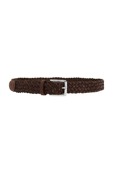 Polo Ralph Lauren Westend Braided Belt in Saddle & Dark Brown