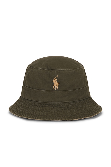 Polo Ralph Lauren Chino Loft Bucket Hat in Company Olive