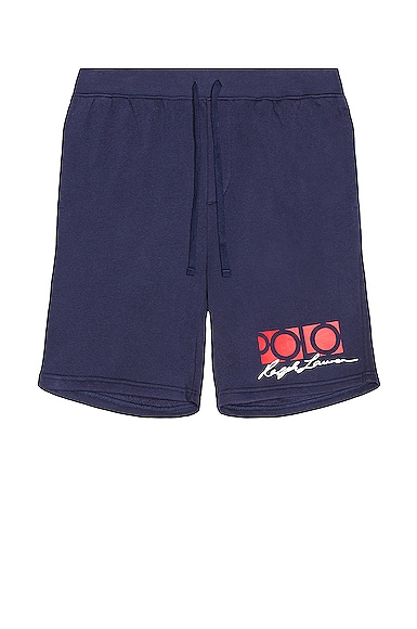 Polo Ralph Lauren Graphic Fleece Short in Newport Navy