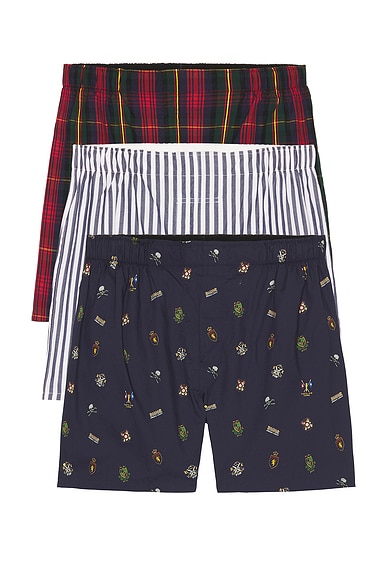 Classic Fit Cotton 3 Pack Woven Boxers