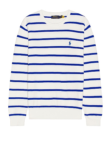 Shop Polo Ralph Lauren Textured Sweater In Deckwash White Combo