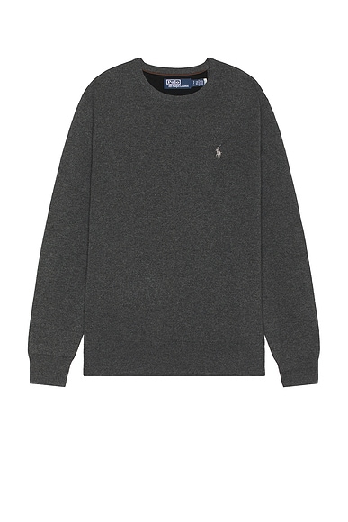 Polo Ralph Lauren Long Sleeve Pullover in Dark Charcoal Heather