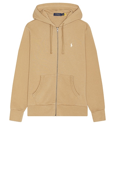 Polo Ralph Lauren Loopback Terry Full Zip Hoodie in Desert Khaki