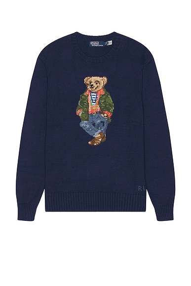 Polo Ralph Lauren Bear Crewneck Sweater in CR24 Freshwater Tahiti Bear